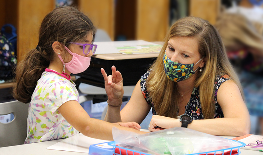 Teacher and student using Fundations® multisensory learning in Madison