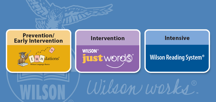 Wilson Language Basics programs: Prevention/Early Intervention, Just Words, and Intensive
